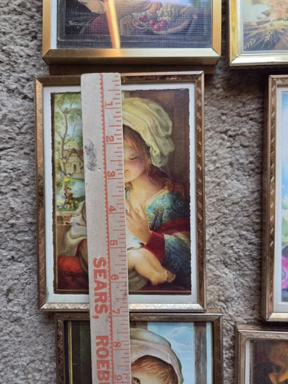 Vintage Juan Ferrandiz Framed Greeting Card Picture Collection Set 8 Mother Mary